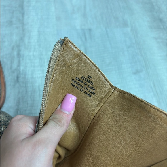 Free People Snake print Barclay Ankle Boot Brown Combo Size 37 - Picture 6 of 7